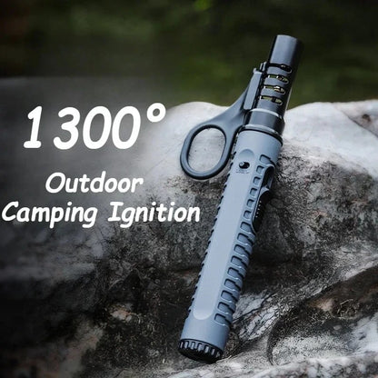 Portable Refillable Butane Ignition Torch, Windproof Outdoor BBQ Lighter