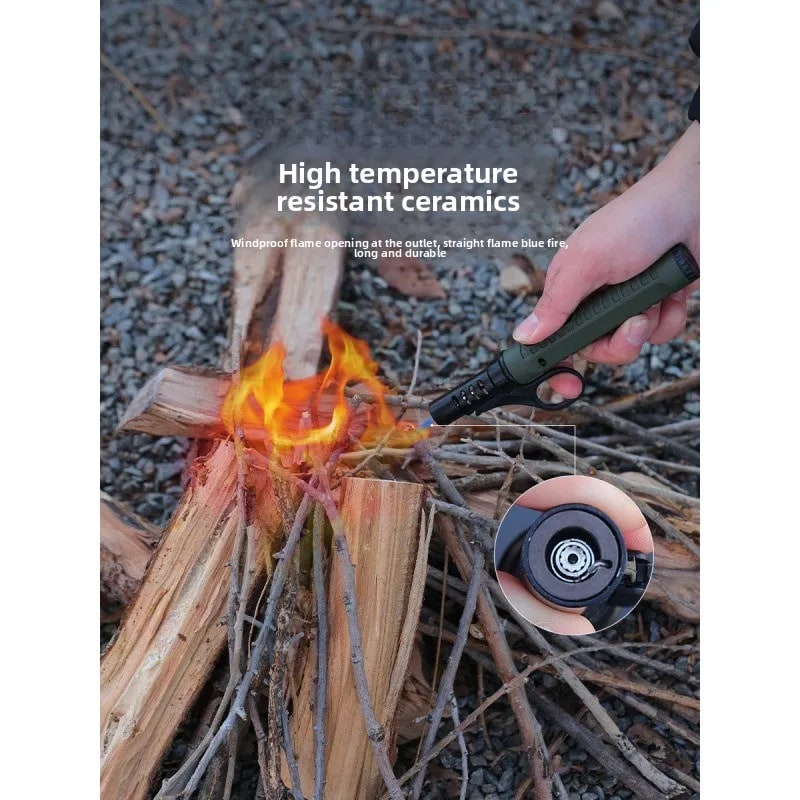 Portable Refillable Butane Ignition Torch, Windproof Outdoor BBQ Lighter