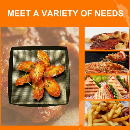 Reusable BBQ Grill Mesh Mat 30 x 30cm Plastic Barbecue Cooking Accessory