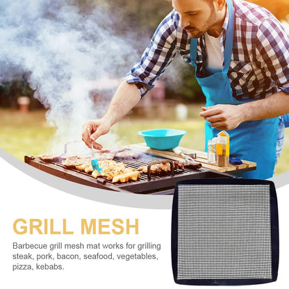 Reusable BBQ Grill Mesh Mat 30 x 30cm Plastic Barbecue Cooking Accessory