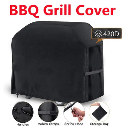 420D Oxford Fabric BBQ Grill Cover, Waterproof Outdoor Barbecue Cover, Multiple Sizes