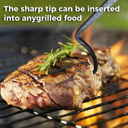 Metal BBQ Food Flipper Fork, Silver, 20cm or 40cm
