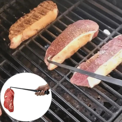 Metal BBQ Food Flipper Fork, Silver, 20cm or 40cm