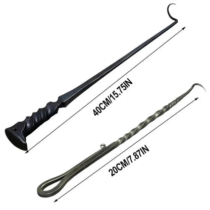 Metal BBQ Food Flipper Fork, Silver, 20cm or 40cm