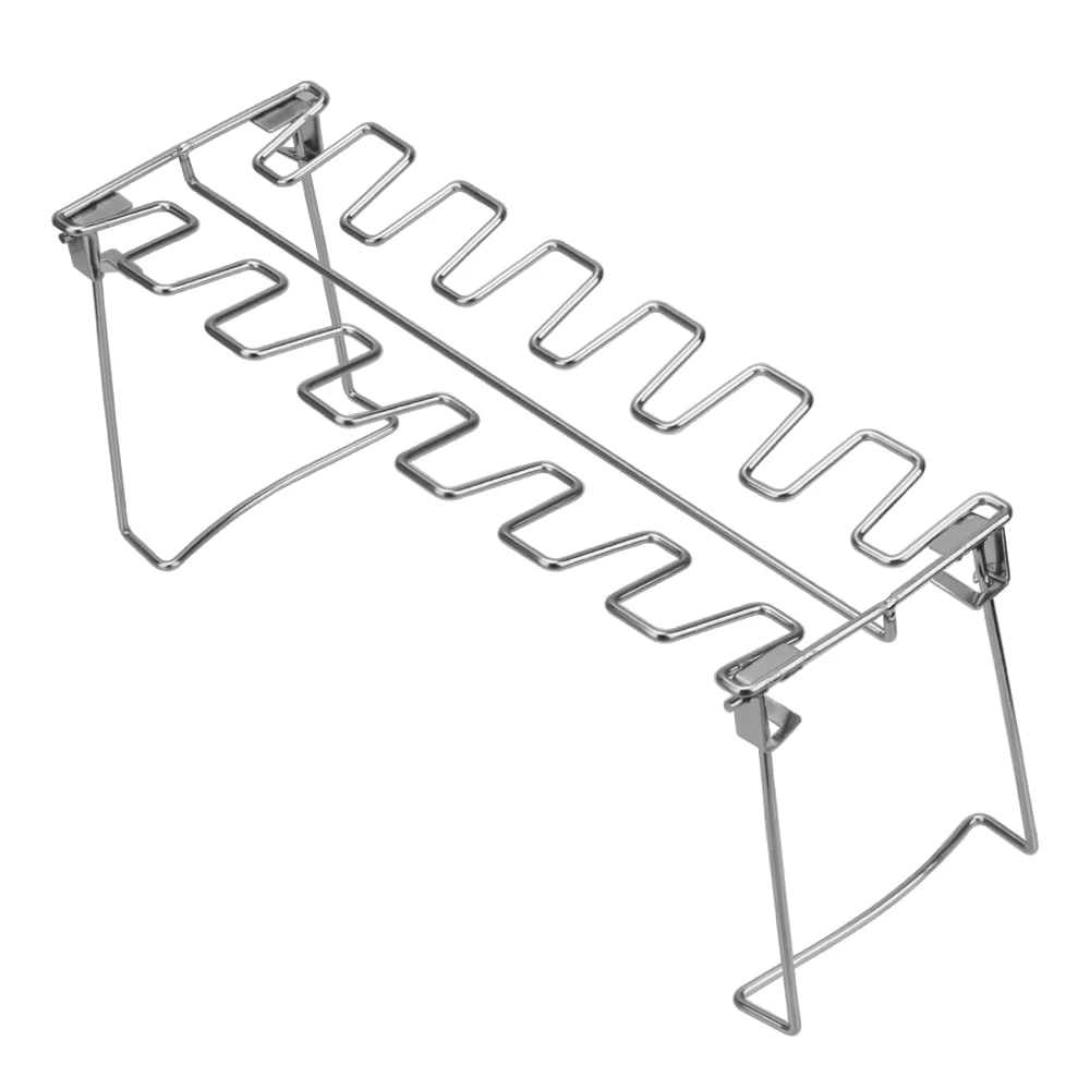 Stainless Steel 14-Slot Chicken Leg BBQ Grill Rack, 34.8cm