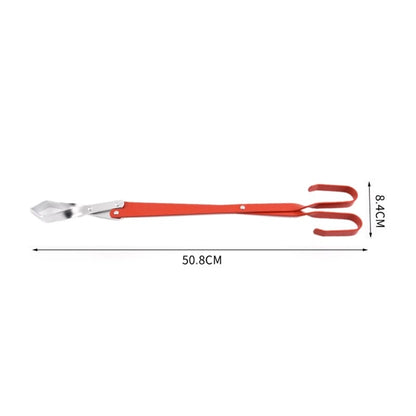 Barbecue Charcoal Tongs, 50.8cm Aluminium Carbon Clamp, Red