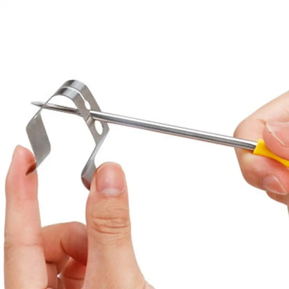 Stainless Steel BBQ Thermometer Probe Clips, 4-Piece Set, 2.8/4/5mm Openings