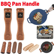 BBQ Pan Handle Replacement, Sapele Wood, Adjustable Bayonet Grip, 16cm