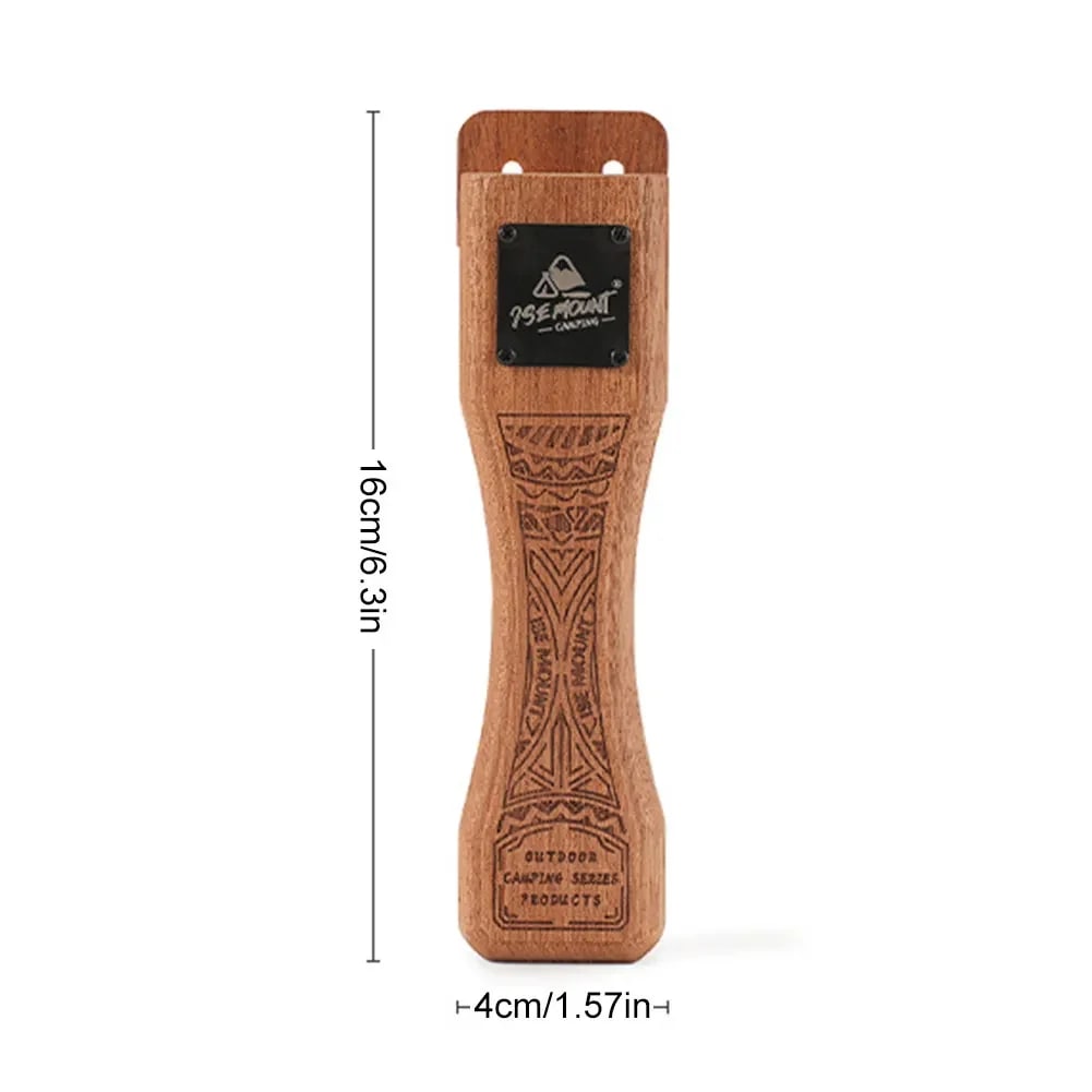 BBQ Pan Handle Replacement, Sapele Wood, Adjustable Bayonet Grip, 16cm - 1Pc