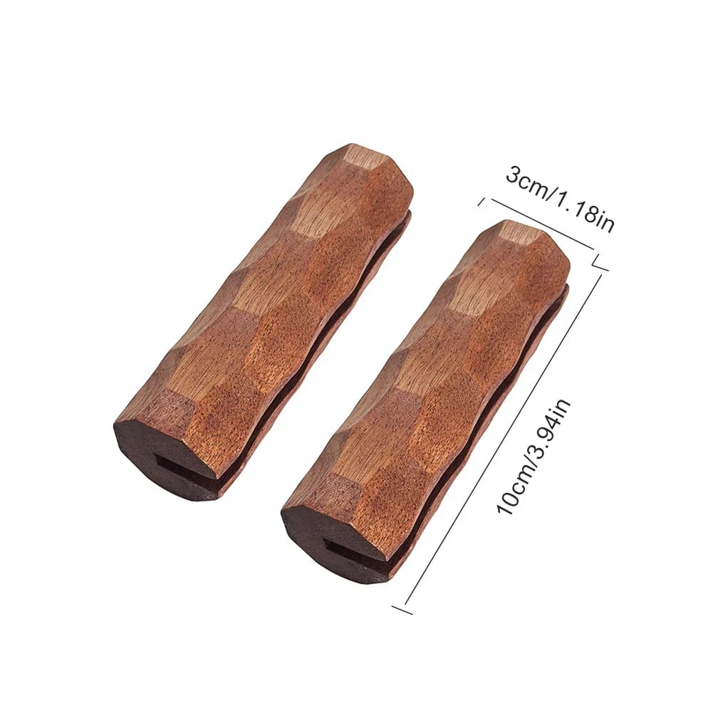 BBQ Pan Handle Replacement, Sapele Wood, Adjustable Bayonet Grip, 16cm - 1Pair diamond