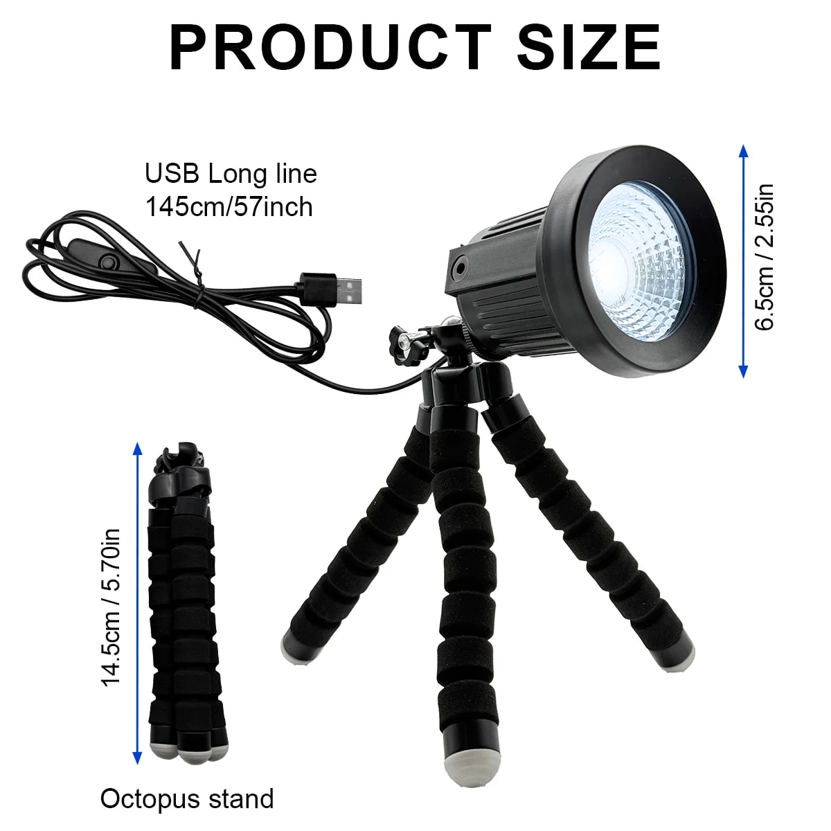 USB BBQ LED Grill Light with Flexible Tripod and 145cm Cable