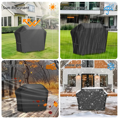 Outdoor BBQ Grill Cover, Waterproof Fabric, Large Gas or Charcoal Barbecue