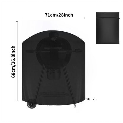 Outdoor BBQ Grill Cover, Waterproof Fabric, Large Gas or Charcoal Barbecue - C
