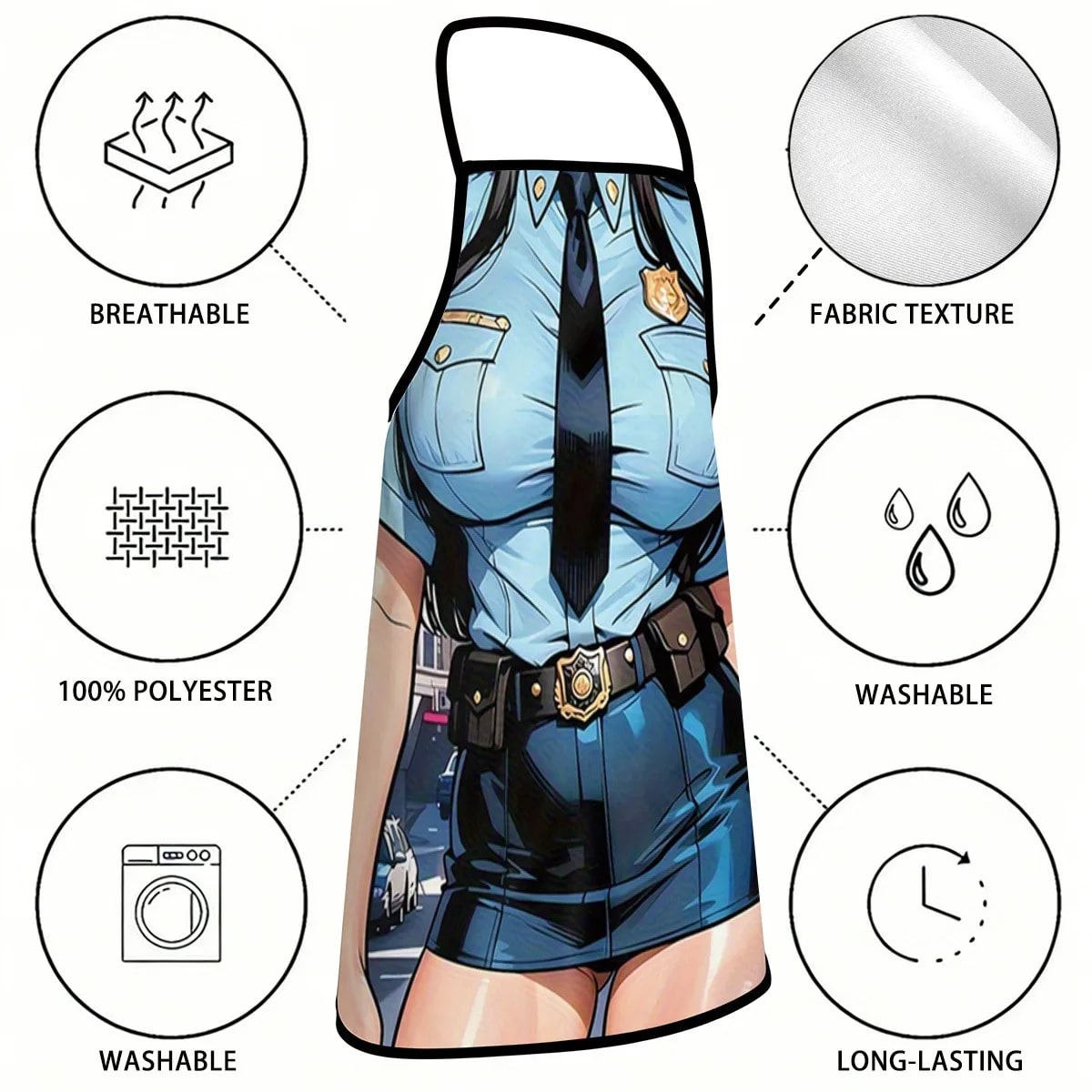 Six-Pack Abs Illusion Apron, Waterproof Polyester BBQ and Kitchen Apron