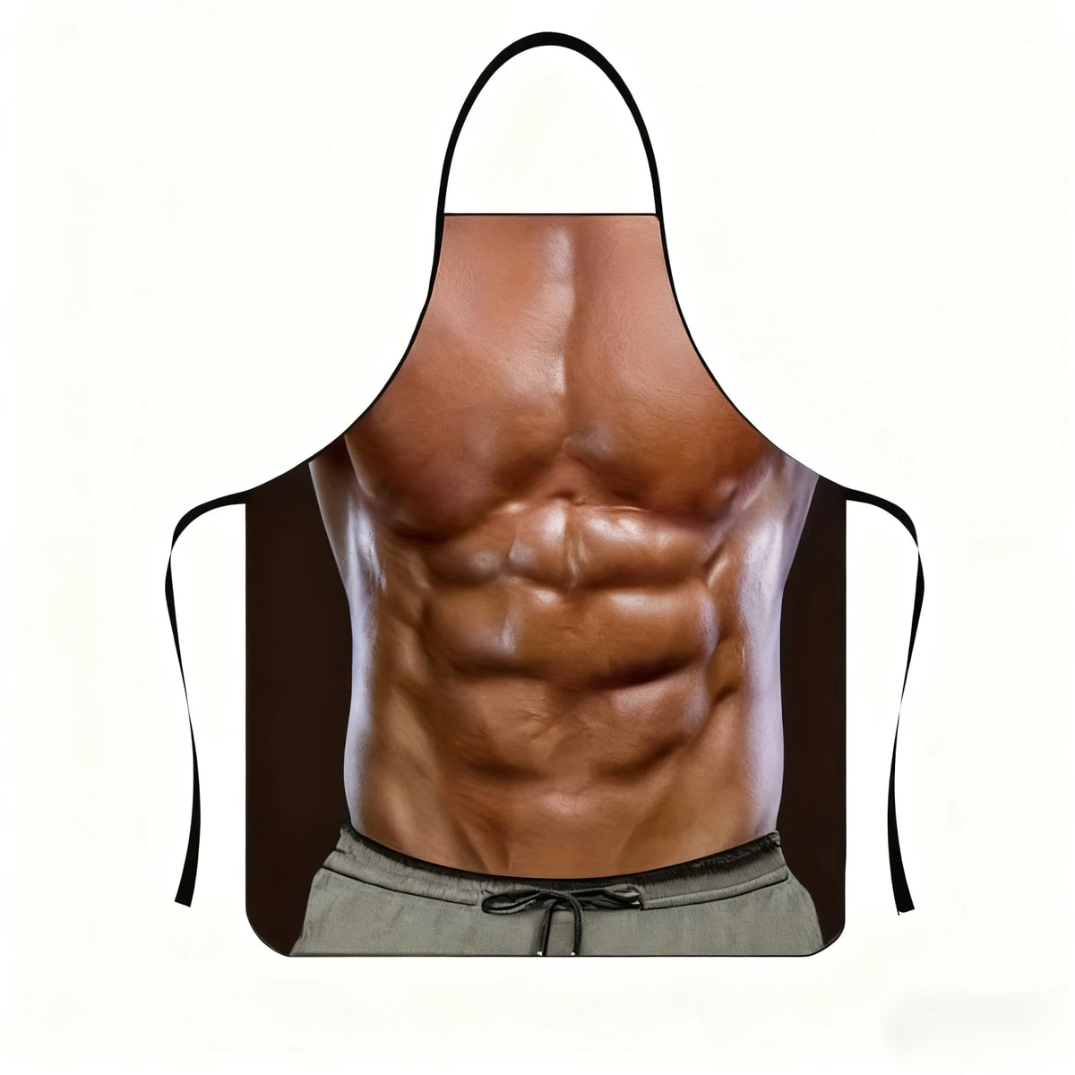 Six-Pack Abs Illusion Apron, Waterproof Polyester BBQ and Kitchen Apron - 38x47cm / KL2604030083