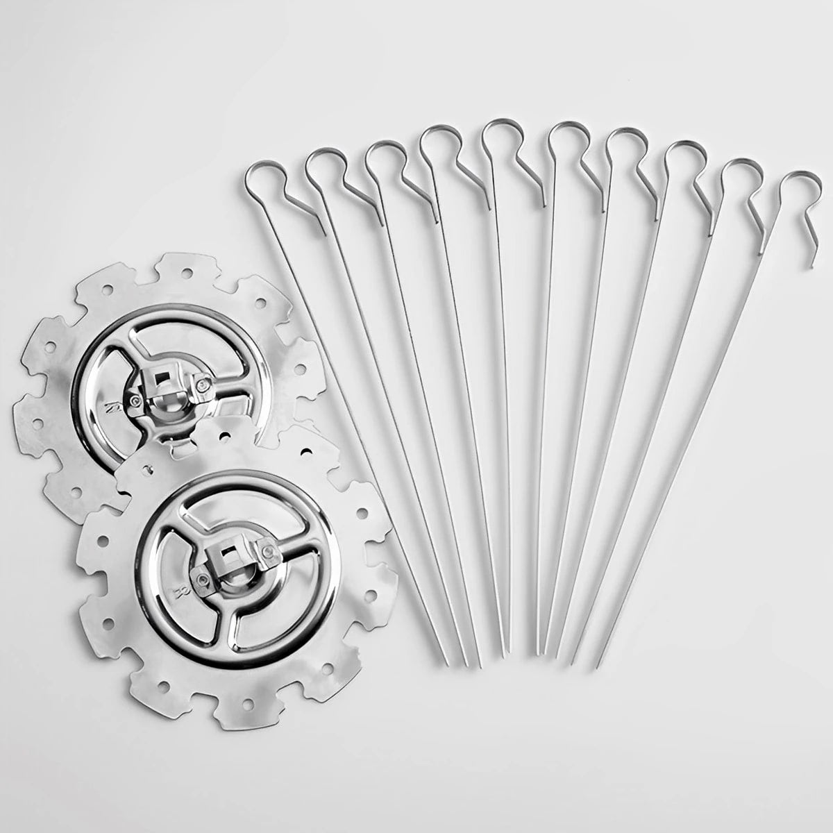 Stainless Steel Oven Grill Cage with 10 Skewers, 25cm Rotisserie Roaster