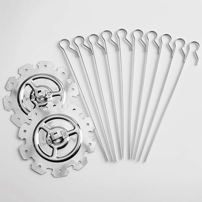 Stainless Steel Oven Grill Cage with 10 Skewers, 25cm Rotisserie Roaster