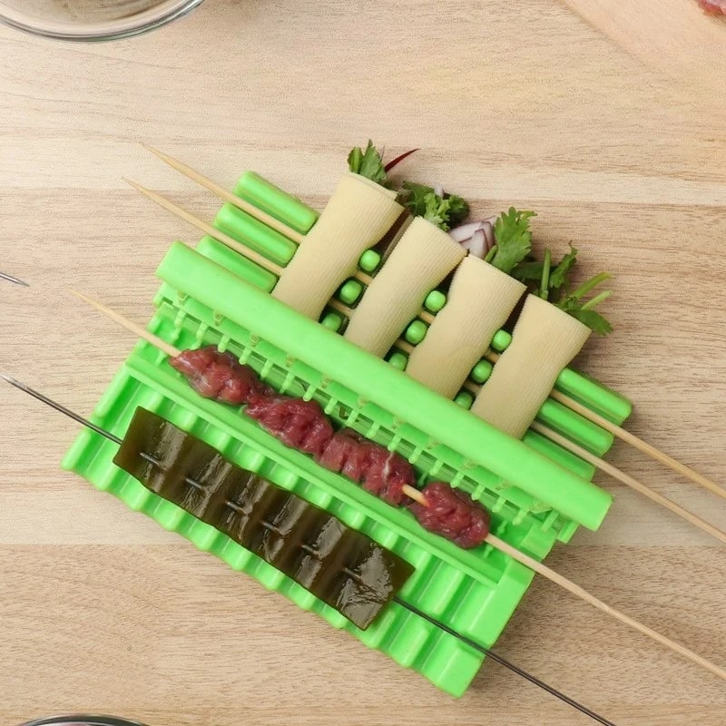 Multi-Functional Skewer Tool for Meat, Thin Sheets and Vegetable Rolls