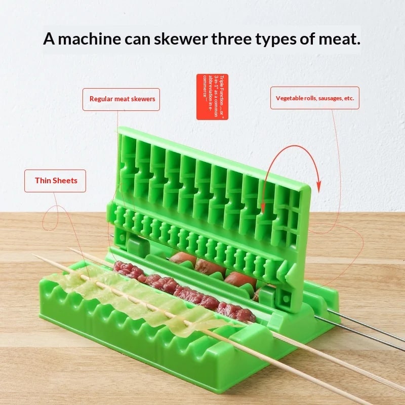 Multi-Functional Skewer Tool for Meat, Thin Sheets and Vegetable Rolls
