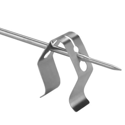 bbqdeals 3-Piece Stainless Steel BBQ Thermometer Probe Clip Holders, 41.5 x