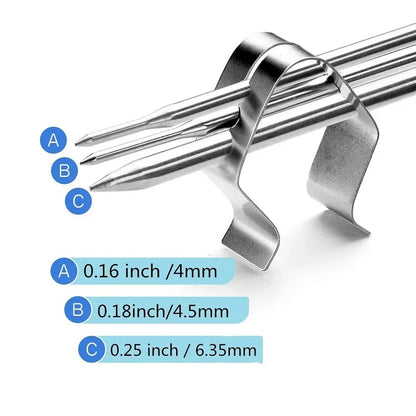 bbqdeals 3-Piece Stainless Steel BBQ Thermometer Probe Clip Holders, 41.5 x