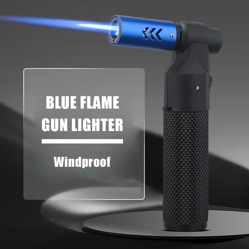 Honest Metal Butane Jet Lighter, Windproof Blue Flame, 141mm