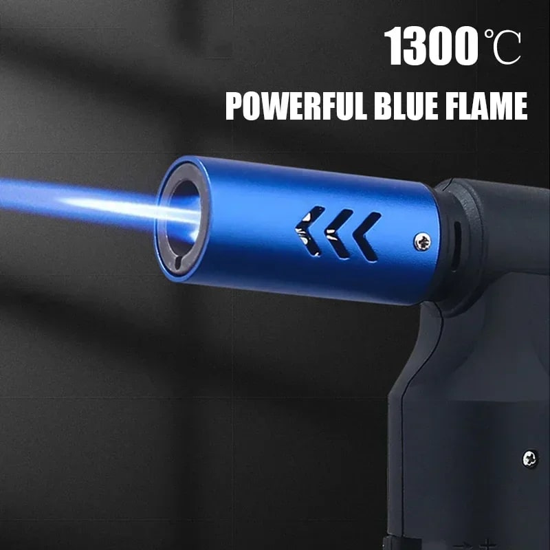 Honest Metal Butane Jet Lighter, Windproof Blue Flame, 141mm