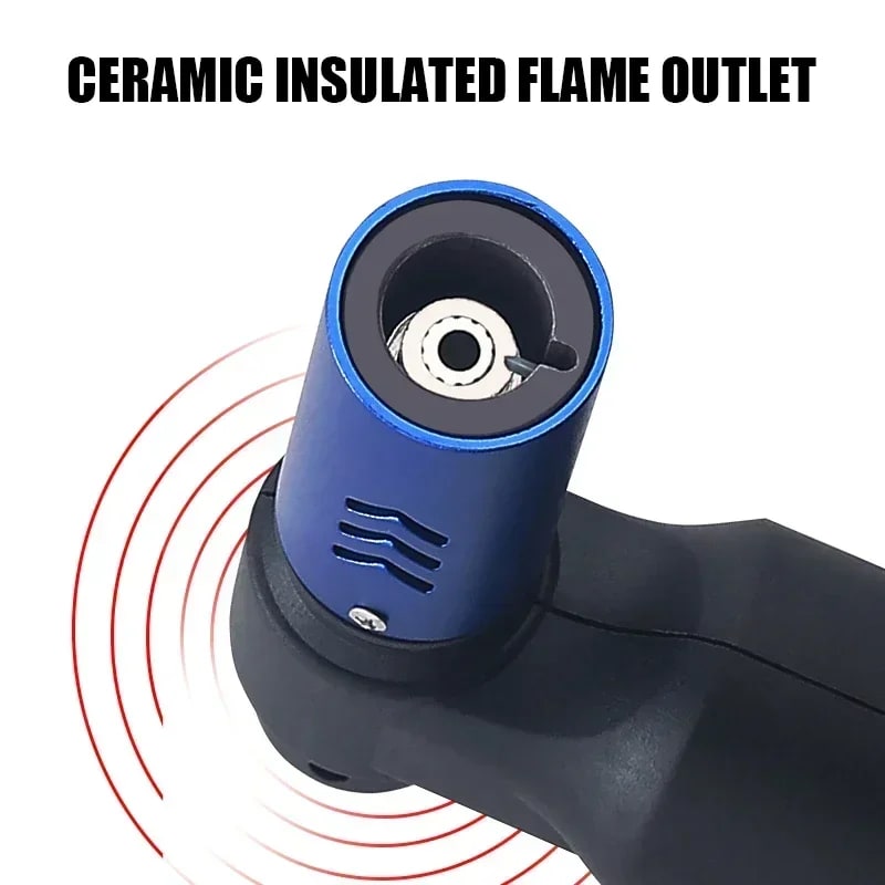 Honest Metal Butane Jet Lighter, Windproof Blue Flame, 141mm