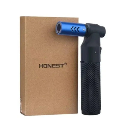 Honest Metal Butane Jet Lighter, Windproof Blue Flame, 141mm - Blue -With box