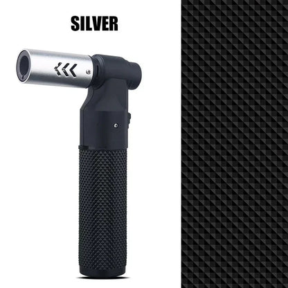 Honest Metal Butane Jet Lighter, Windproof Blue Flame, 141mm - Silver