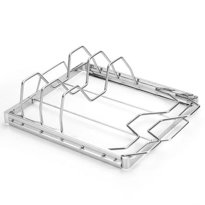 Stainless Steel Rib Grill Rack for BBQ and Smoking, 26.6cm