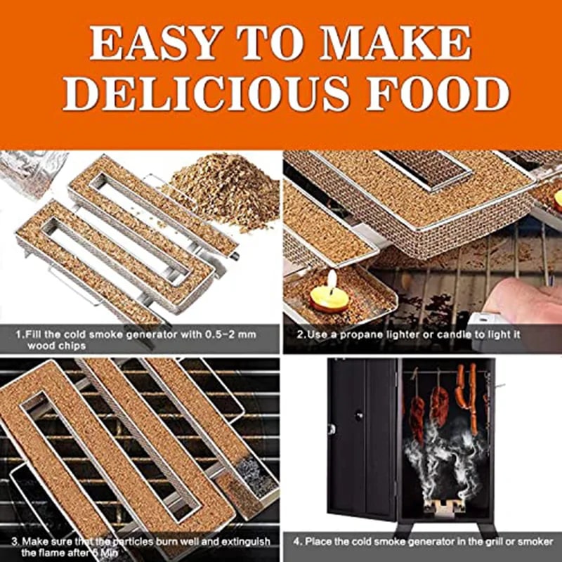 Stainless Steel Cold Smoke Generator for BBQ Grills and Smokers