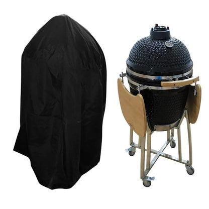 Round BBQ Grill Cover, Waterproof Outdoor Barbecue Cover, Black, 58 x 77cm or 71 x 73cm