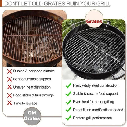 Replacement Grill Grates for Weber 14-inch Smokey Joe, Stainless Steel Kit