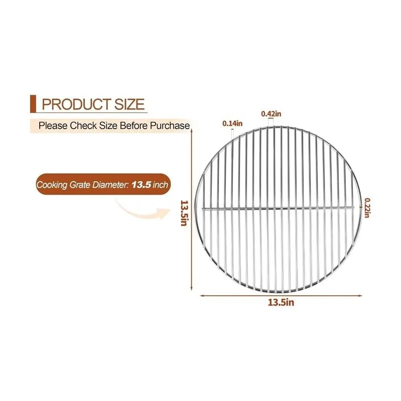 Replacement Grill Grates for Weber 14-inch Smokey Joe, Stainless Steel Kit