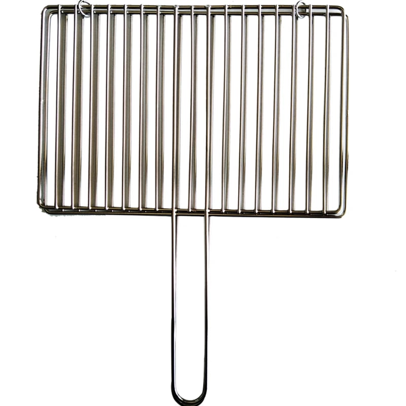 304 Stainless Steel BBQ Grill Basket with Long Handle, Folding Square Mesh