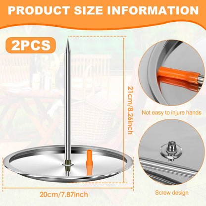 Vertical Grill Skewer Set, Metal Pastor Spit with 2 Plates, 20cm
