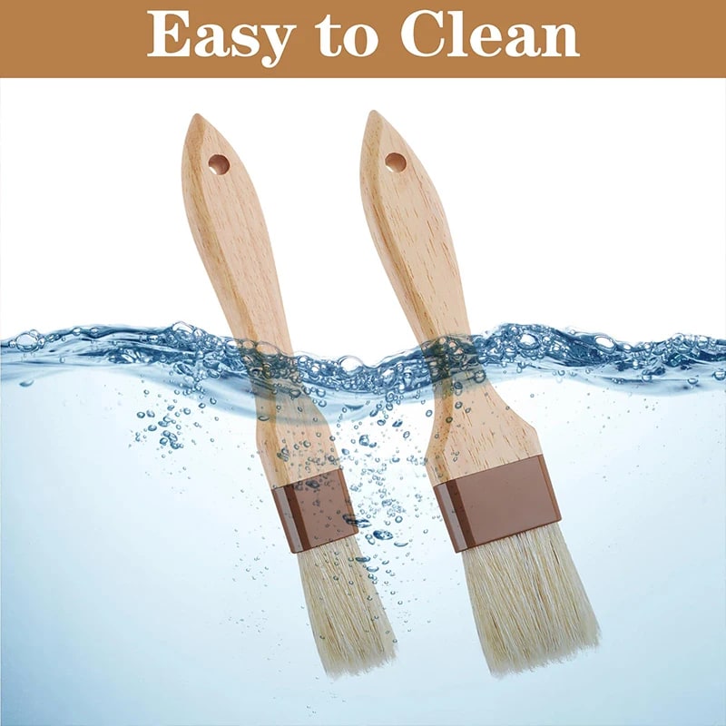 Wooden Basting Brush with Fine Bristles for BBQ, Baking and Pastry, FAIS DU