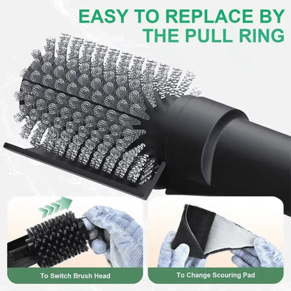 Electric BBQ Grill Brush with Replaceable Head, 2600mAh, Black
