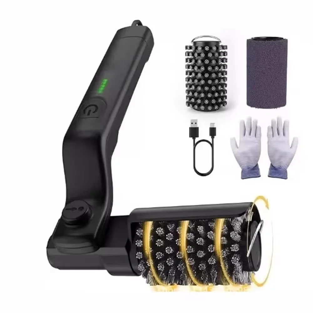 Electric BBQ Grill Brush with Replaceable Head, 2600mAh, Black
