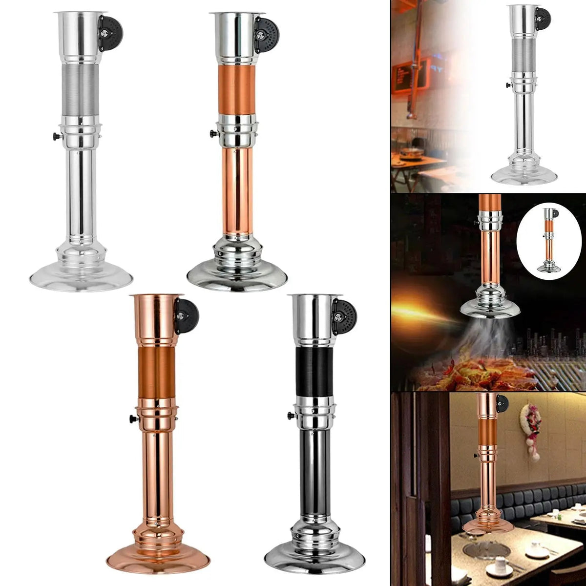BBQ Smoke Exhaust Pipe with Fan and Air Control Valve, 70cm, Kesoto