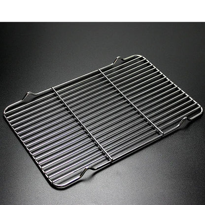 304 Stainless Steel BBQ Grill Grate with V Feet, Food Draining Mesh, Multiple Sizes