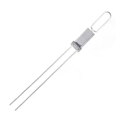 Stainless Steel Double Skewer BBQ Fork with Push Plate, 33.5cm