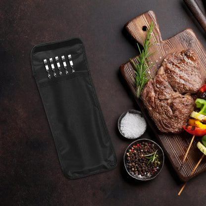BBQ Tool Storage Bag, Folding Black Carry Case, 42 x 19.5 cm
