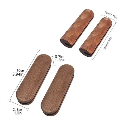 Portable Wooden BBQ Plate Handles, 2-Piece Shabilly Hardwood Grill Pan Grips