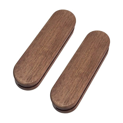 Portable Wooden BBQ Plate Handles, 2-Piece Shabilly Hardwood Grill Pan Grips - Style 2
