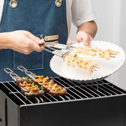Stainless Steel Double-Head BBQ Skewers, 2, 4 or 6 Pack