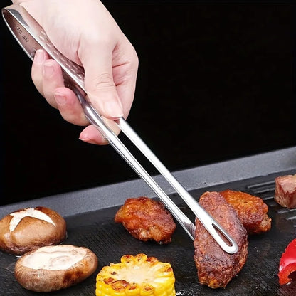 304 Food-Grade Stainless Steel BBQ & Kitchen Tongs, 23cm or 28cm