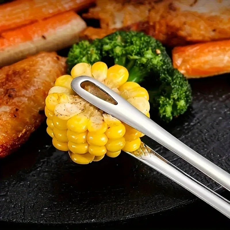 304 Food-Grade Stainless Steel BBQ & Kitchen Tongs, 23cm or 28cm
