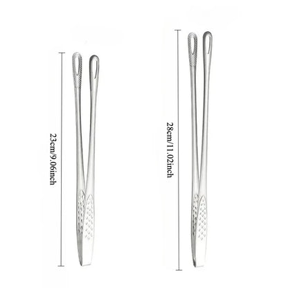 304 Food-Grade Stainless Steel BBQ & Kitchen Tongs, 23cm or 28cm - 2 size